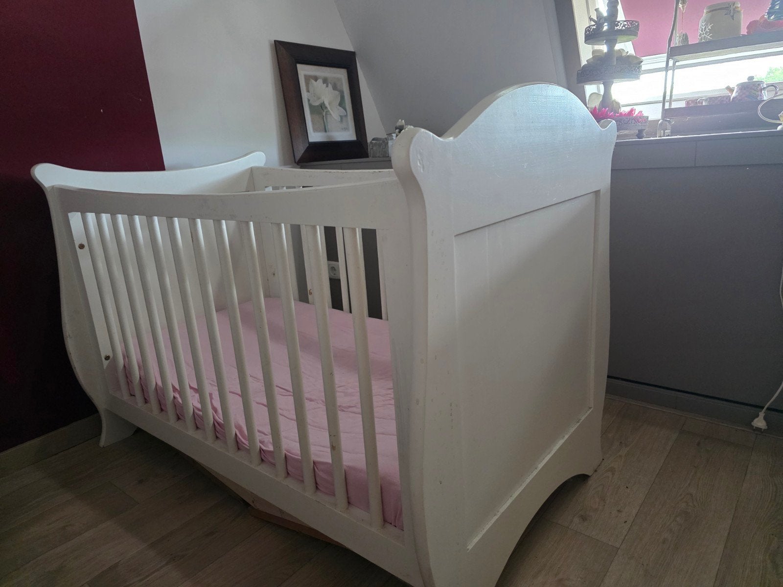 Gratis babybedje met matras, Kinderen en Baby's, Babywiegjes en Ledikanten, Ophalen of Verzenden, Gebruikt, Ledikant