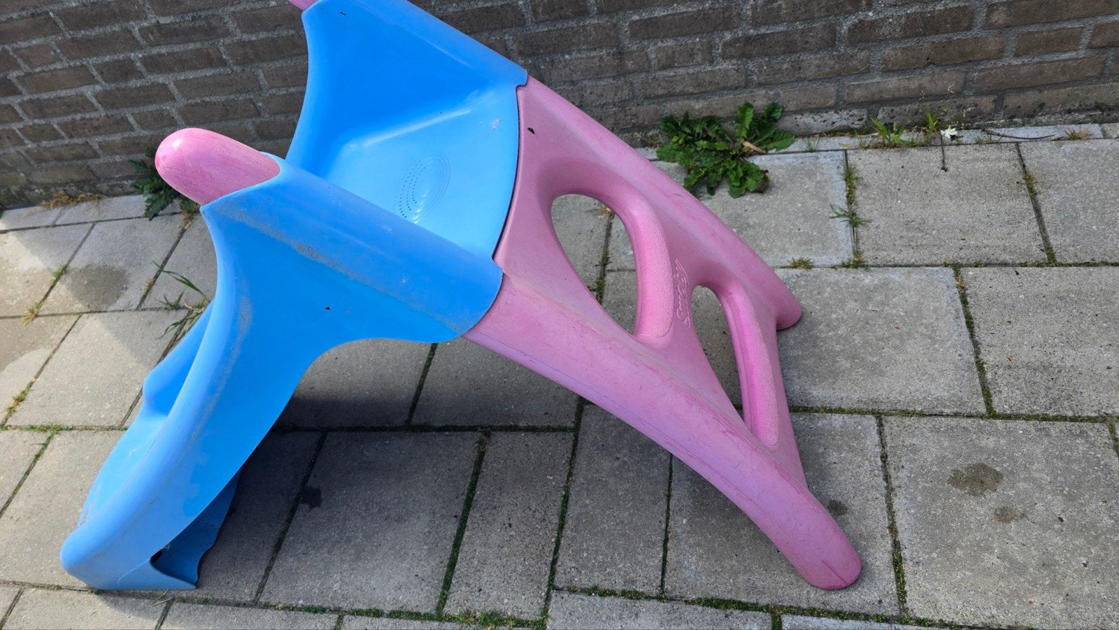 Kinderglijbaan blauw/roze, Ophalen, Gebruikt, Glijbaan