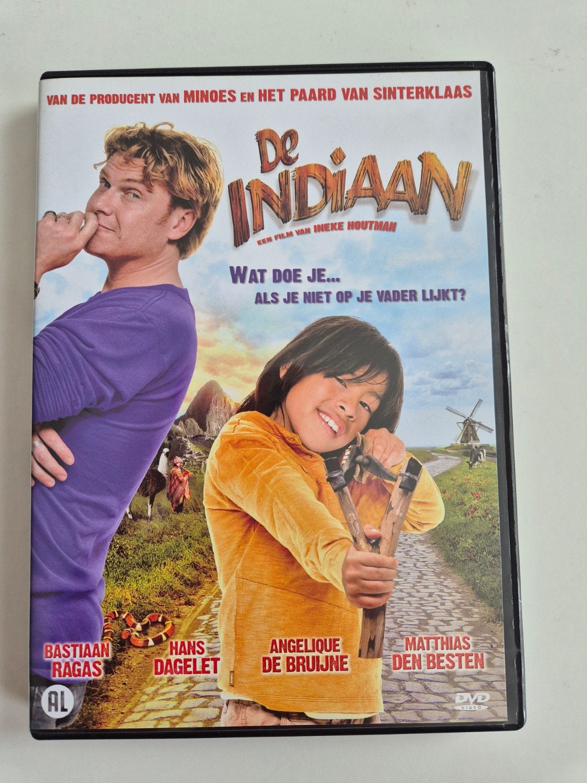 De Indiaan DVD - Familiefilm met Bastiaan Ragas, Alle leeftijden, Ophalen of Verzenden, Zo goed als nieuw, Overige genres