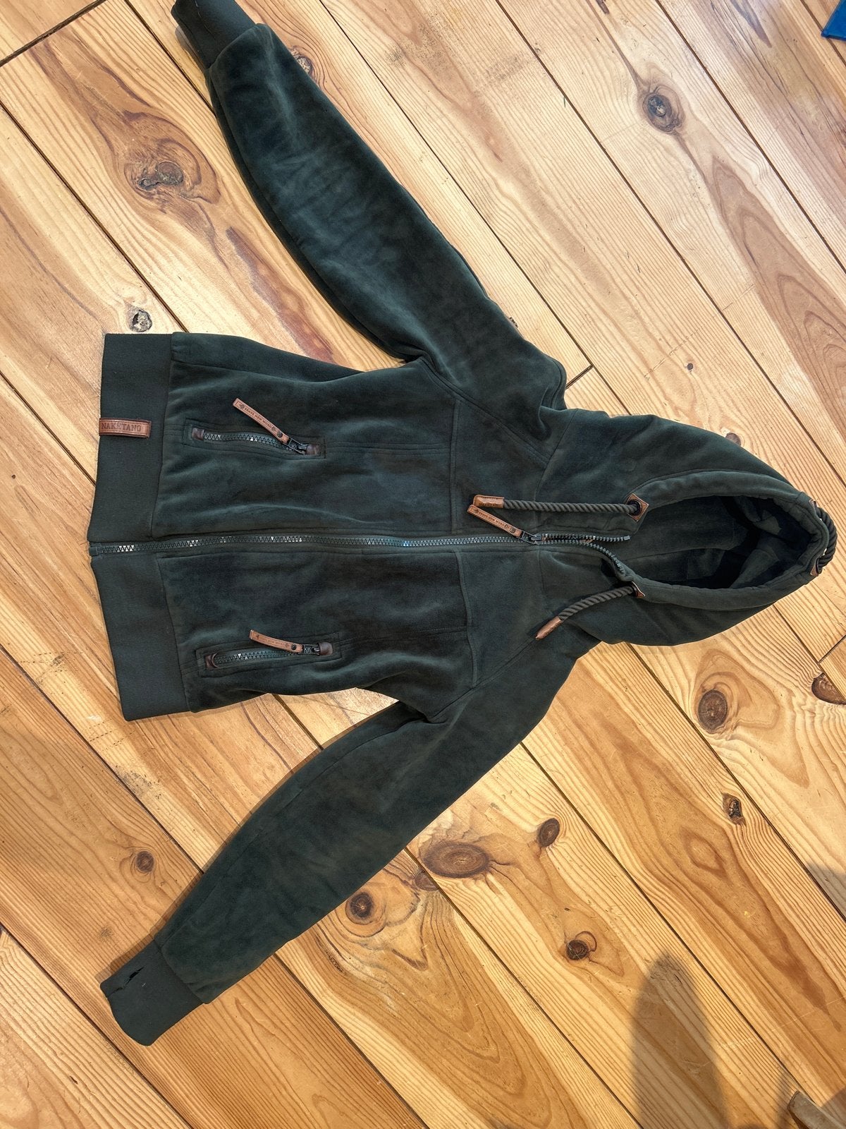 Naketano donkergroen velours vest - Maat M, Kleding | Dames, Ophalen of Verzenden, Zo goed als nieuw, Maat 38/40 (M), Groen