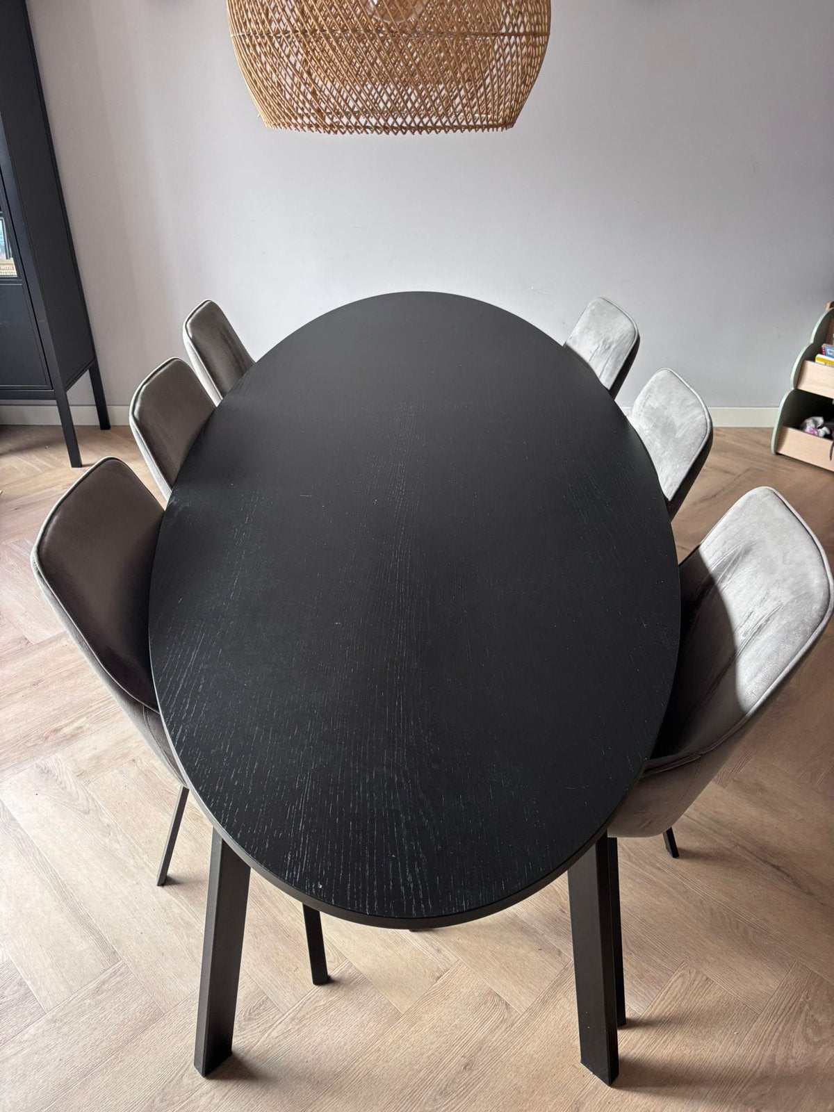 Ovale eettafel 2,40m, Ophalen, Gebruikt, 100 tot 150 cm, Vijf personen of meer