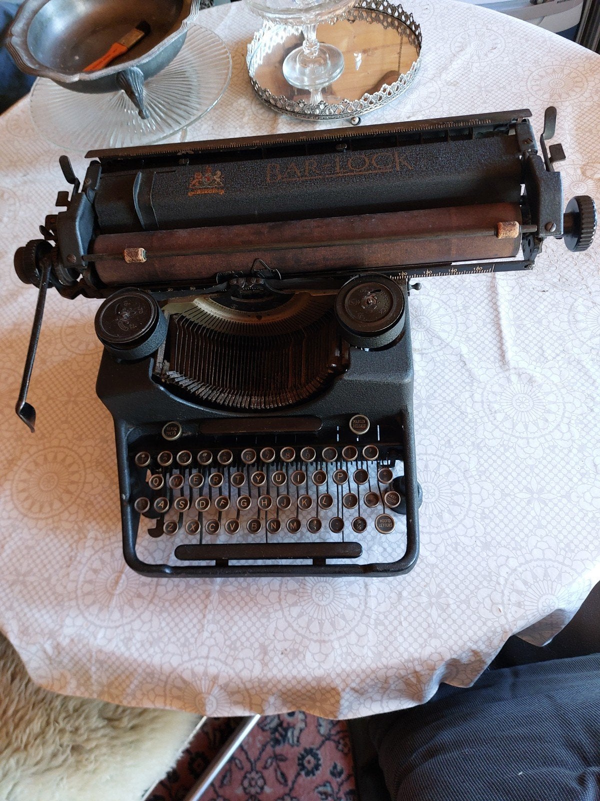 antieke typemachine, Ophalen