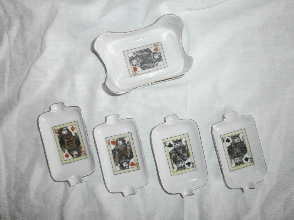 Setje Schaaltjes / Asbakjes Kaarten, Antiek en Kunst, Ophalen of Verzenden