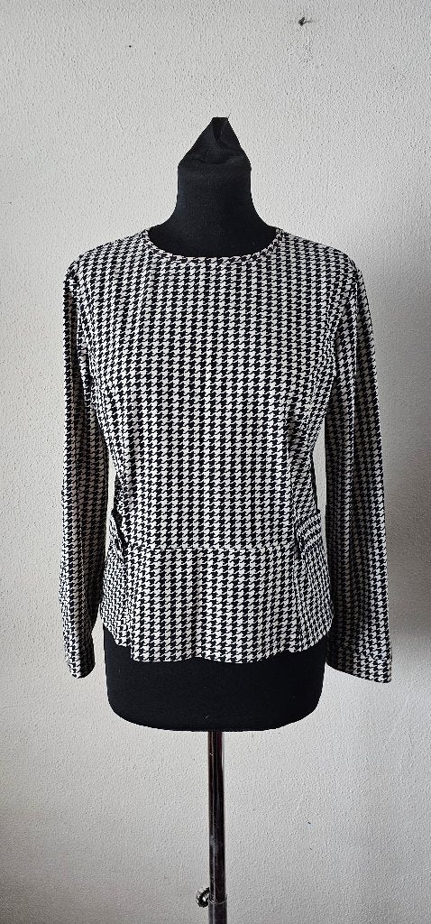 Studio Anneloes Blouse Zwart/Wit Pied de Poule Maat M, Maat 38/40 (M), Studio Anneloes, Zwart, Ophalen of Verzenden