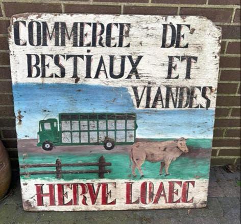Oud handgeschilderd reclamebord 'veehandel veetransport, Antiek en Kunst, Ophalen