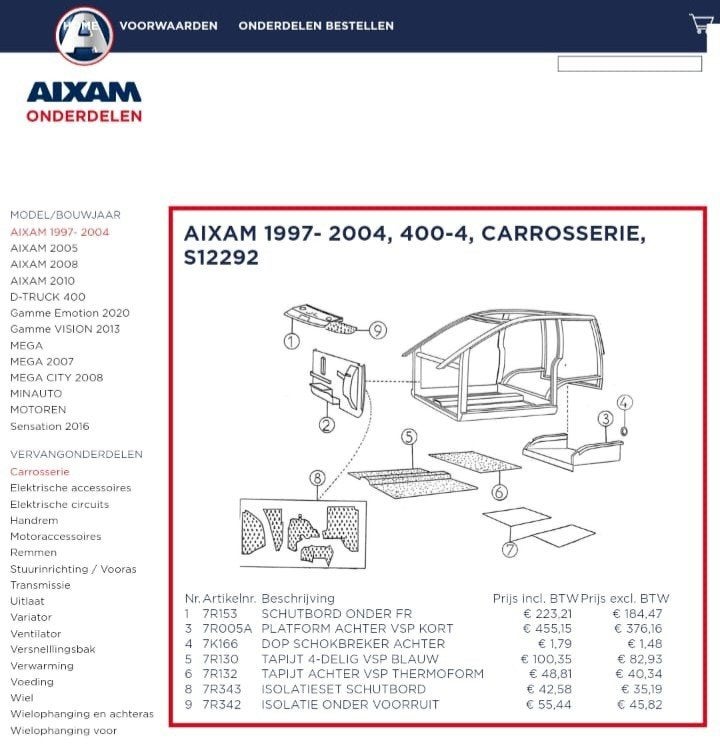 Aixam 400 Platform kofferbak bodem vloer 7R005A, Ophalen of Verzenden
