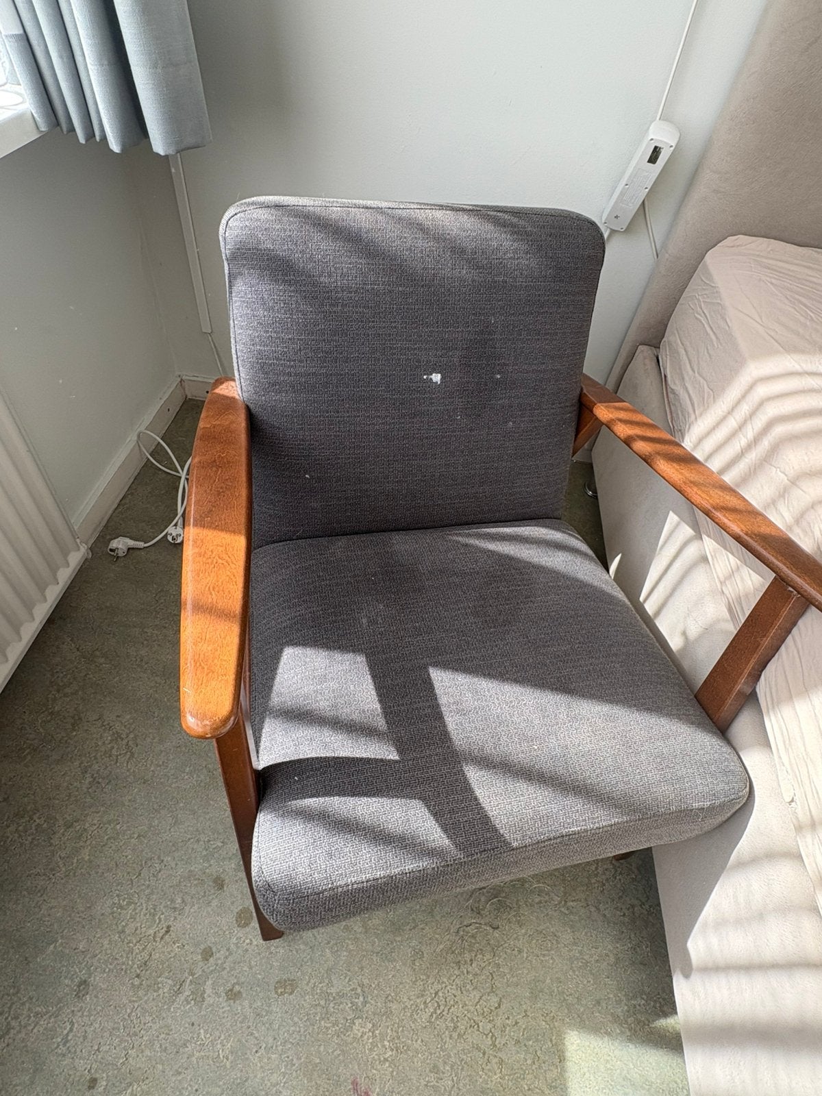 Ikea fauteuil met grijze bekleding, Ophalen, Gebruikt, Eenpersoons, Minder dan 150 cm