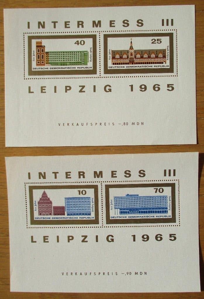 DDR, serie blokjes Postzegelexpo Leipzig, 1965, Verzenden, DDR, Postfris
