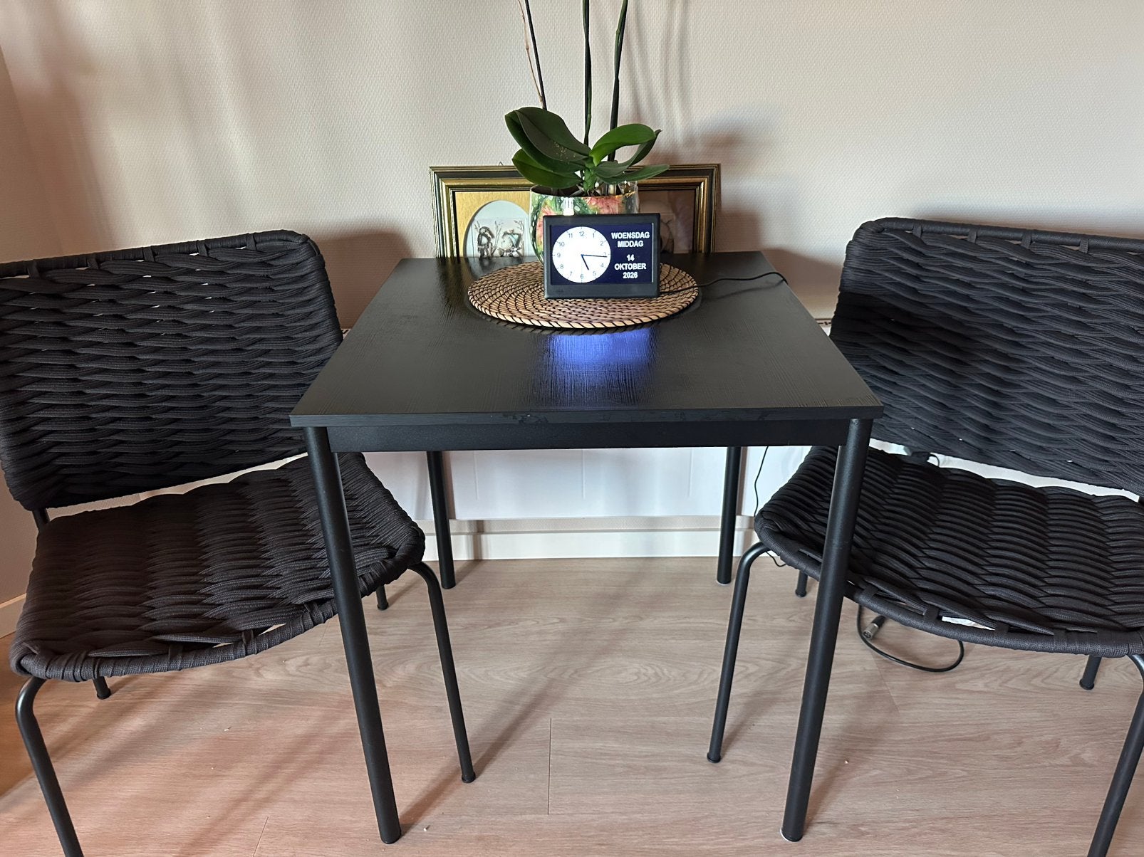 Keukentafel en 2 stoelen, Ophalen, Rechthoekig, 50 tot 100 cm