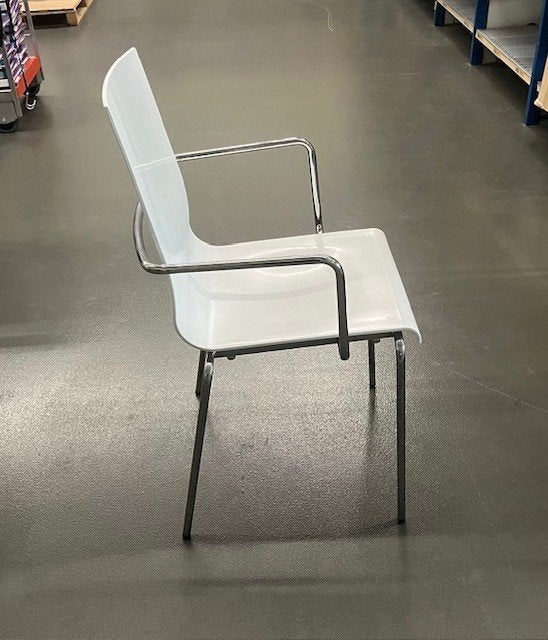 49 moderne stoelen, wit/metaal, Ophalen, Wit, Zo goed als nieuw, Modern