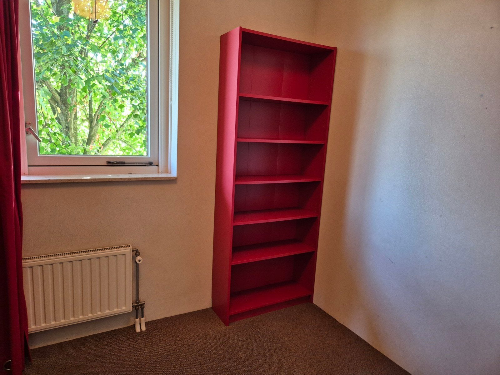 Rode IKEA Billy Boekenkast - 80x201,5x28 cm, Ophalen, Met plank(en), Gebruikt, 200 cm of meer