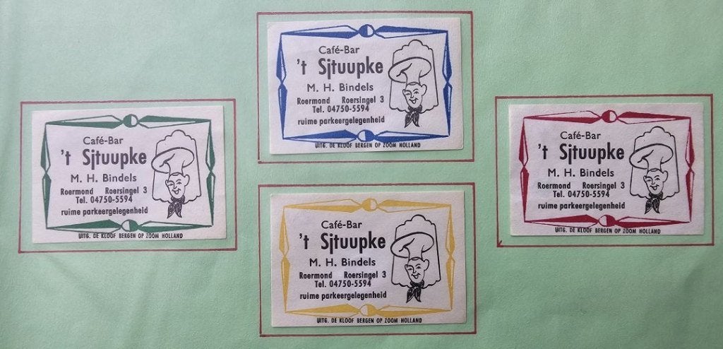 Café Bar ’t Sjtuupke M.H. Bindels te Roermond, Ophalen of Verzenden, Zo goed als nieuw, Luciferdoosjes of -merken