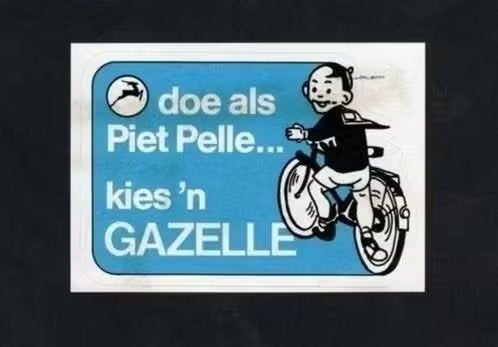 Sticker Gazelle Fiets Piet Pelle kies een Gazelle., Verzamelen, Ophalen of Verzenden, Zo goed als nieuw