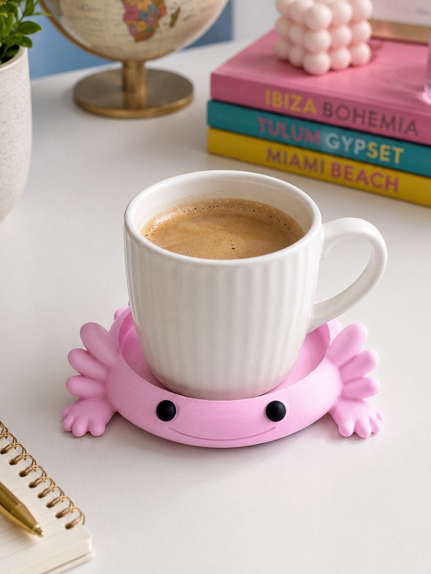 3D Geprinte Axolotl Onderzetter - Roze, Ophalen of Verzenden, Nieuw