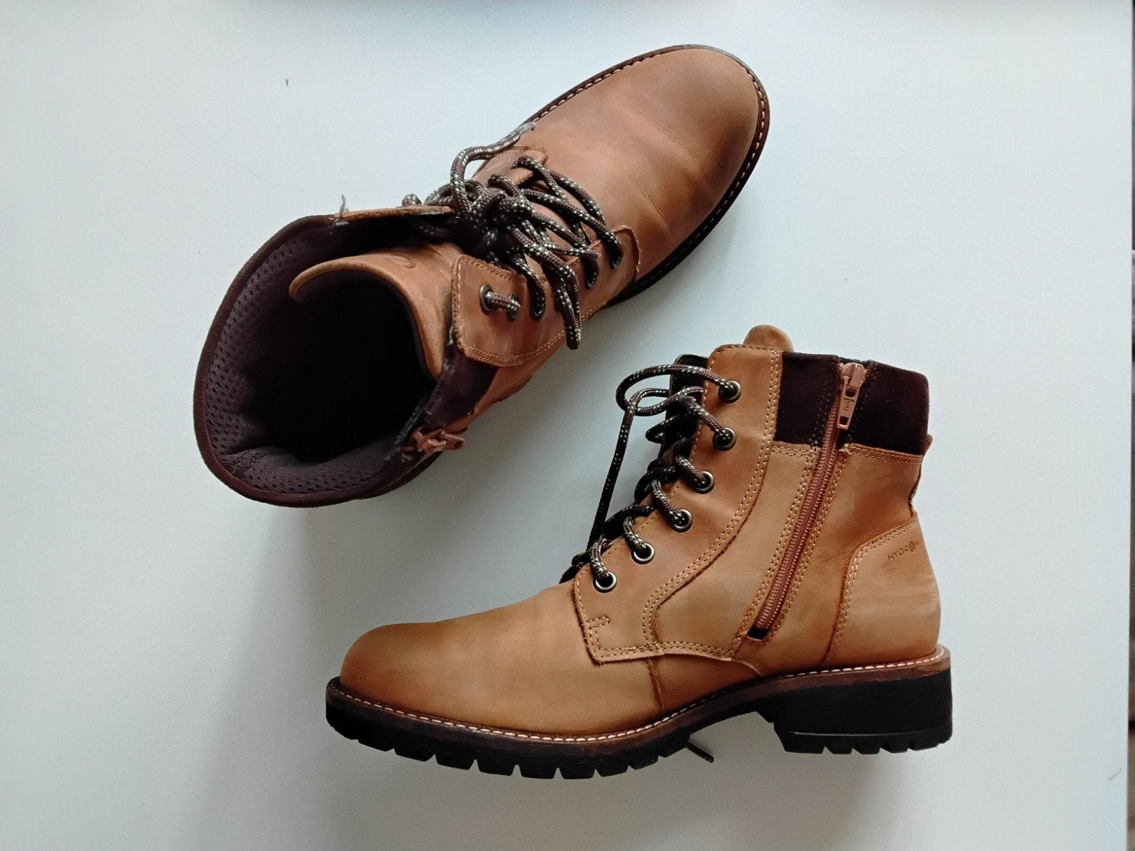 Ecco dames 40 oker leren boots zgan, Ophalen of Verzenden, Zo goed als nieuw, Geel