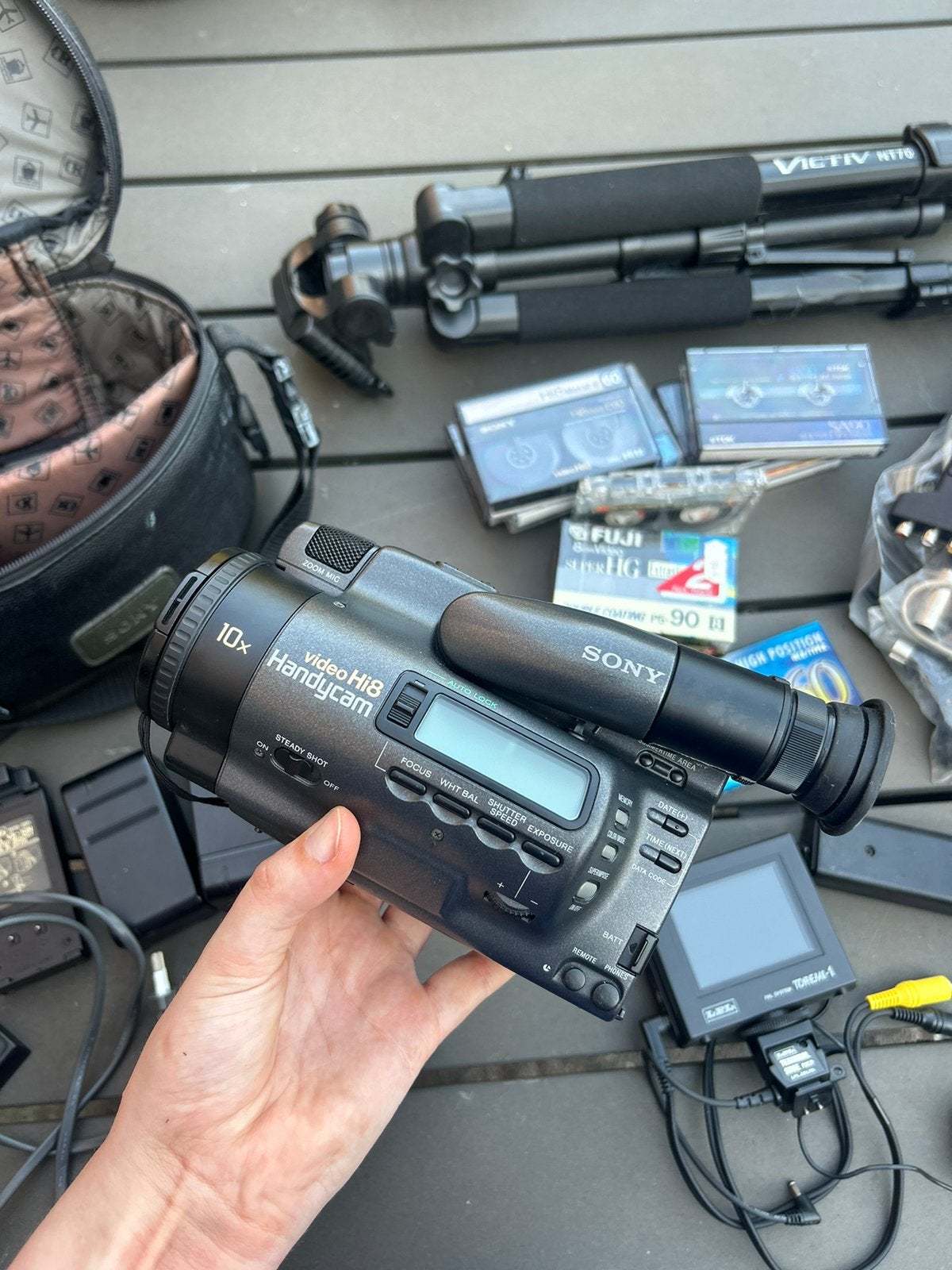 Complete Vintage Sony Video Hi8 Handycam Set (CCD-TR805E), Ophalen of Verzenden, Hi 8, Camera