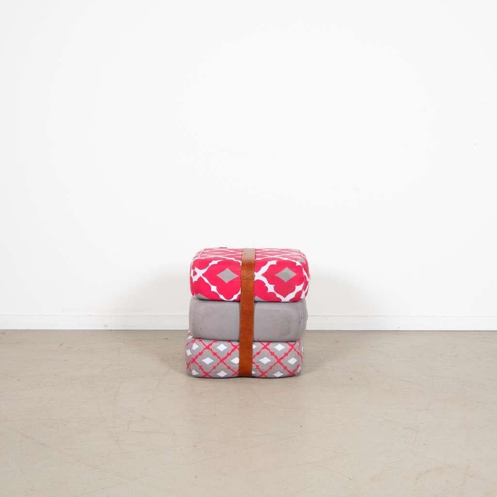 9x Fatboy Baboesjka Poef Rood/Grijs Stof (Patroon 2), Huis en Inrichting, Banken | Voetenbanken en Poefen, Niet ingevuld, Minder dan 50 cm