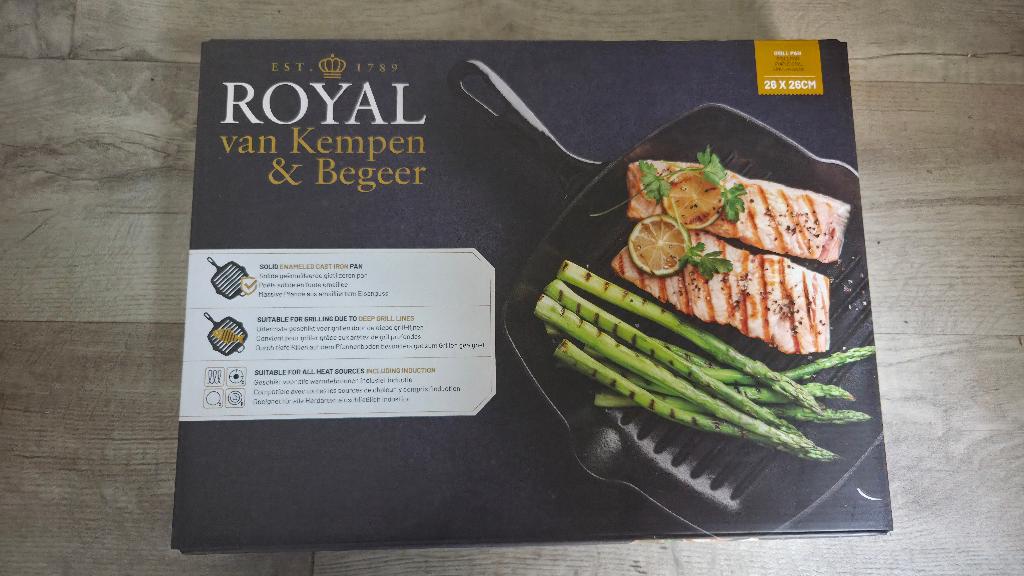Grillpan Royal Van Kempen & Begeer 26cm (NIEUW), Huis en Inrichting, Keuken | Potten en Pannen, Ophalen of Verzenden, Nieuw, Gietijzer