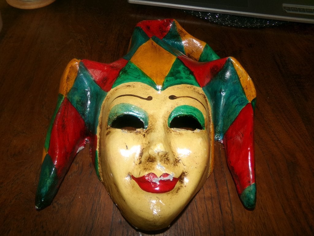 Handbeschilderd Venetiaans Narrenmasker, Ophalen of Verzenden