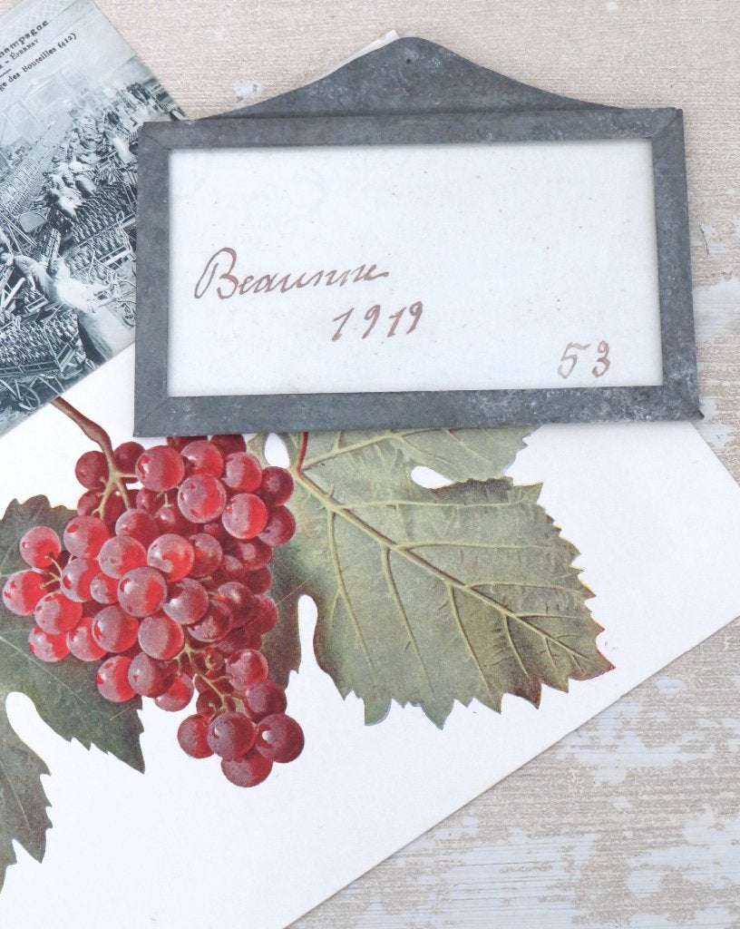 Antiek Frans wijnlabel “Château Beaune” 1919 No. 53, Ophalen of Verzenden