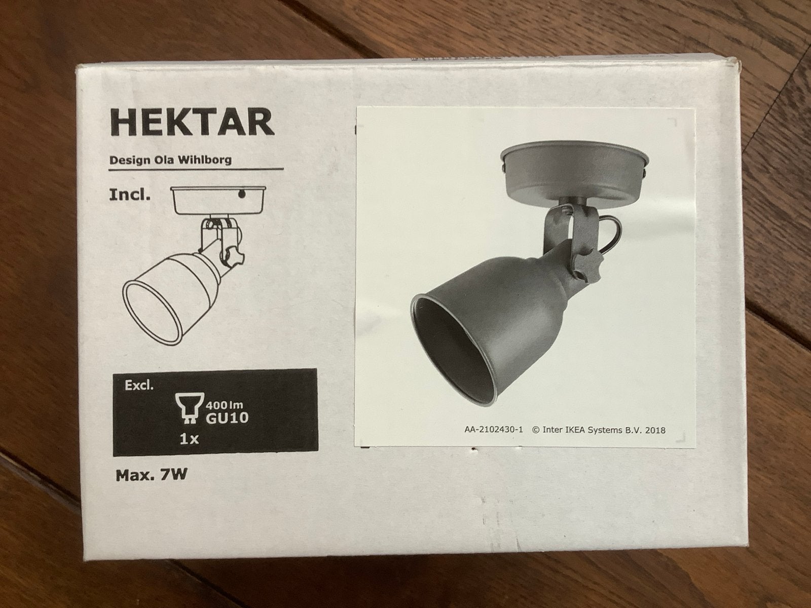 IKEA Hektar Opbouwspot GU10 Max 7W - Nieuw in doos, Huis en Inrichting, GU10, Opbouwspot, Nieuw, Ophalen of Verzenden