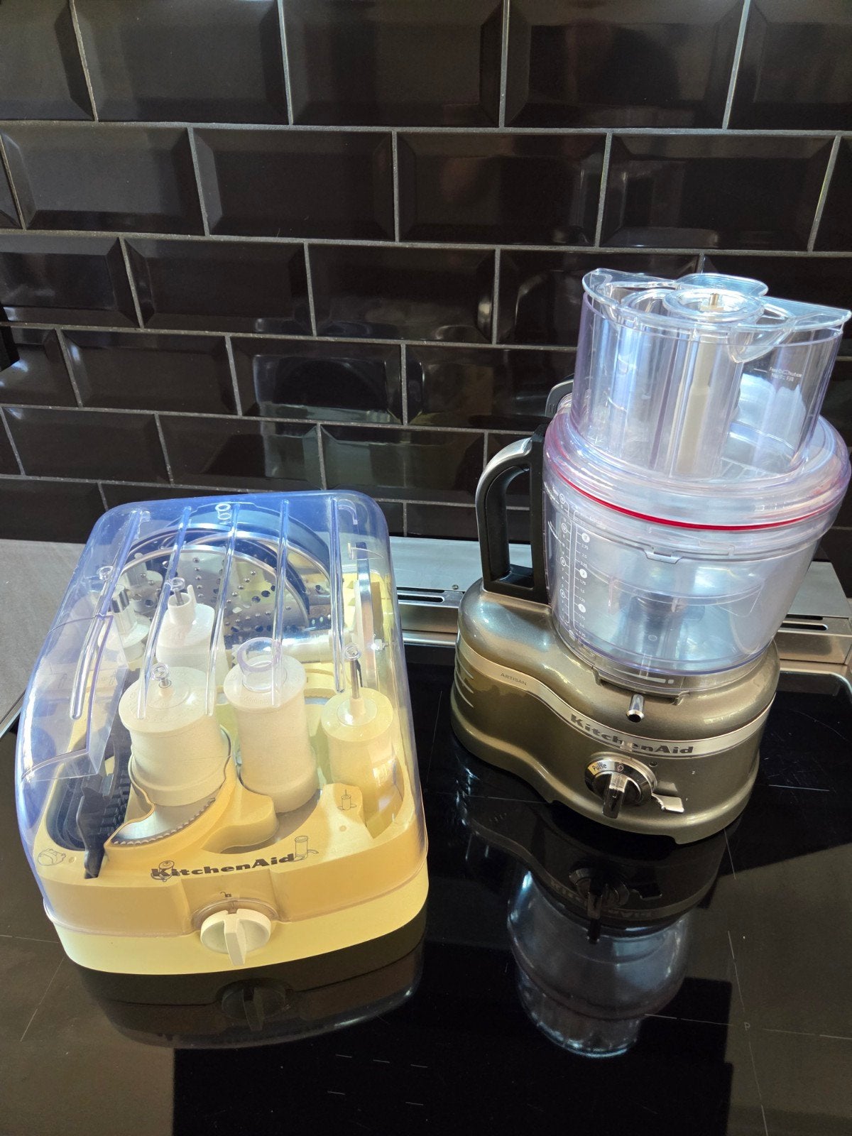 KitchenAid Artisan Foodprocessor 4L met accessoires, 2 snelheden, 3 tot 4 liter, Ophalen of Verzenden, Zo goed als nieuw