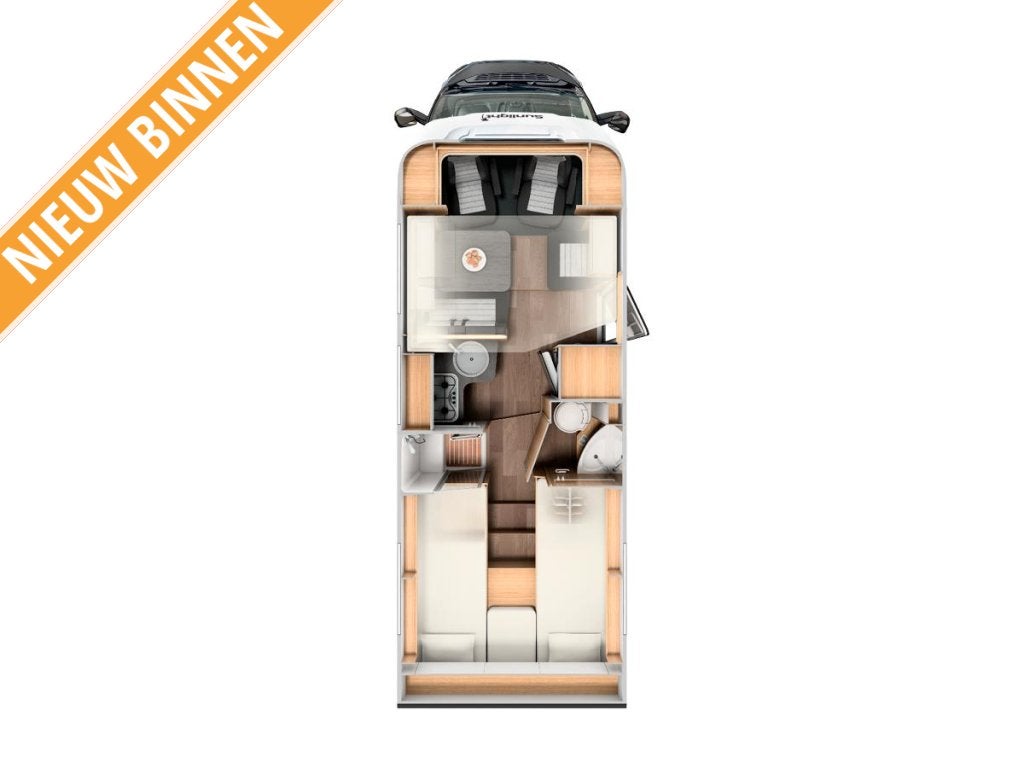 Sunlight T 68 XV 15 jaar editie automaat, Caravans en Kamperen, Campers, Sunlight, Ringverwarming, Fiat, Koelkast