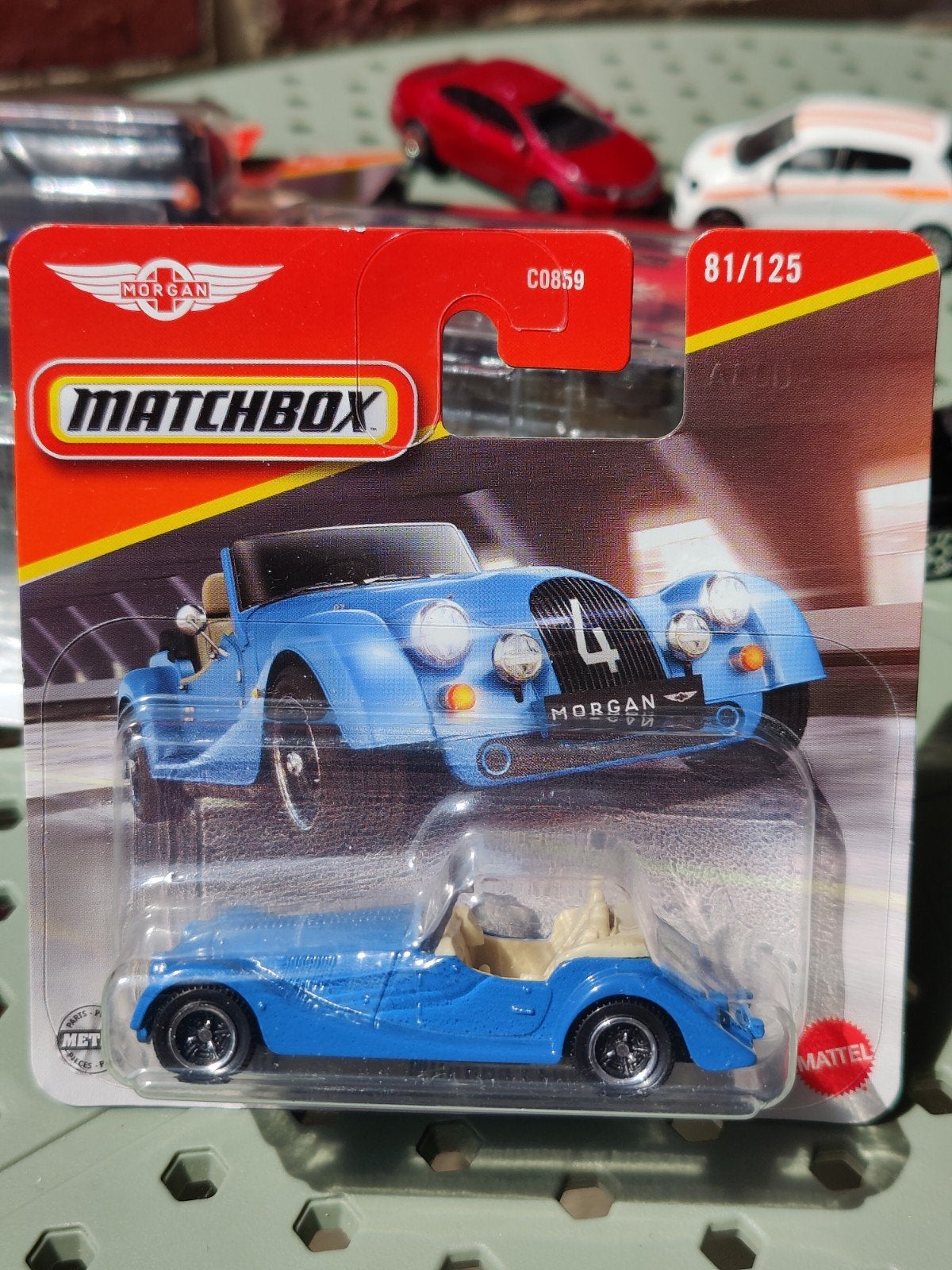 Matchbox Morgan 4 Plus BLAUW, Ophalen of Verzenden, Auto
