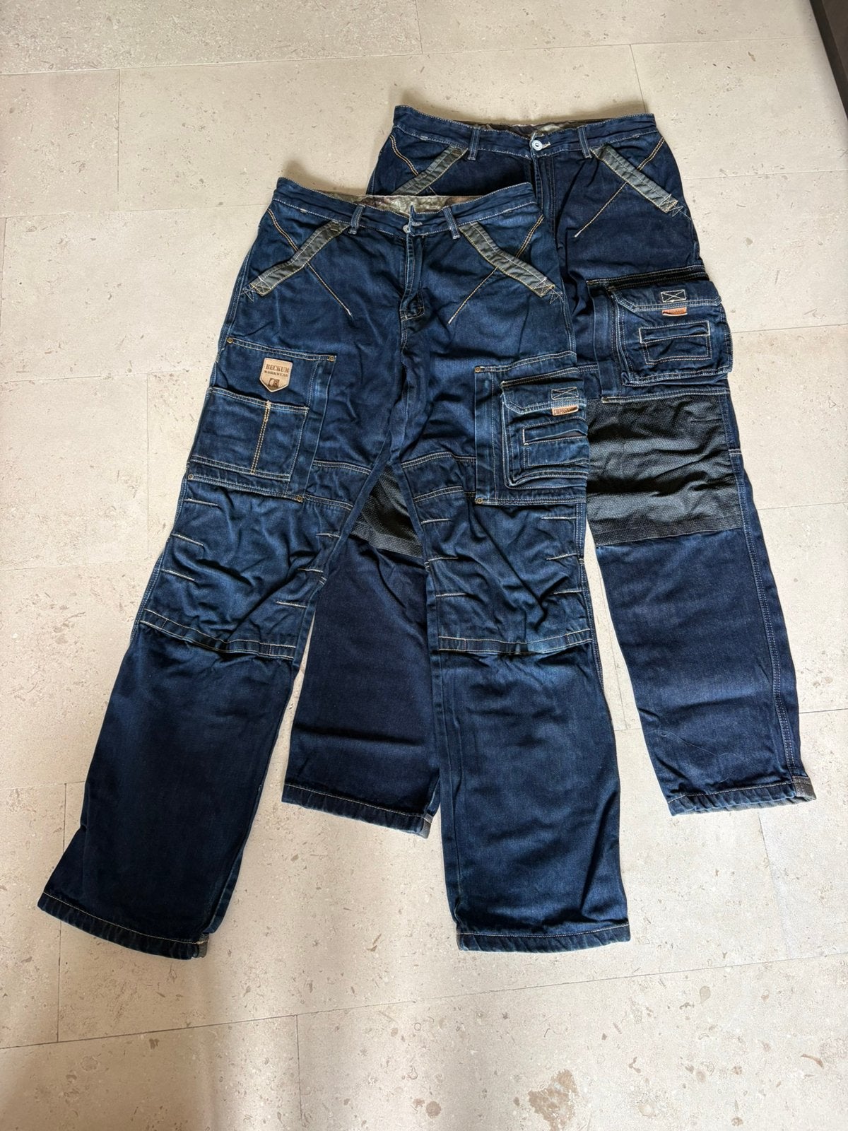 2 jeans (werk)broeken van Beckum workwear, Kleding | Heren, Ophalen of Verzenden, Zo goed als nieuw, Maat 52/54 (L), Blauw