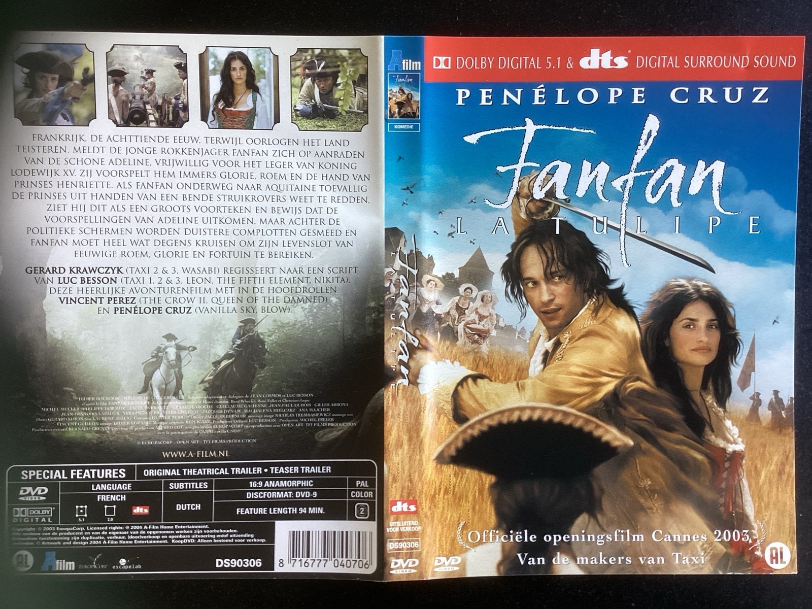 Fanfan La Tulipe DVD - Avonturenfilm met Penélope Cruz, Gebruikt, Nederlands, Overige genres, Ophalen of Verzenden