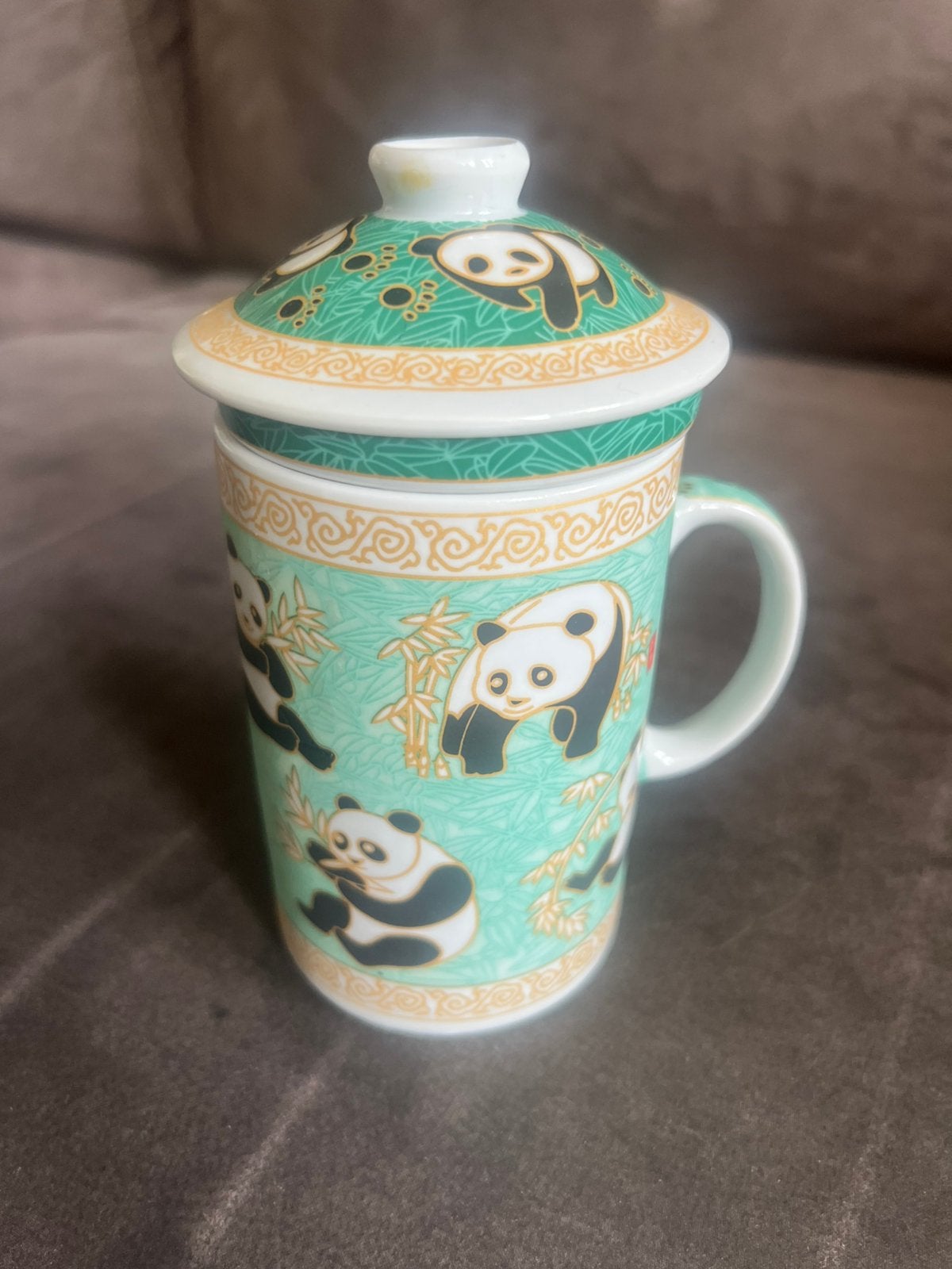 Porseleinen Panda Theebeker / Mok Oosterse Stijl., Aziatisch, Zo goed als nieuw, Porselein, Mok