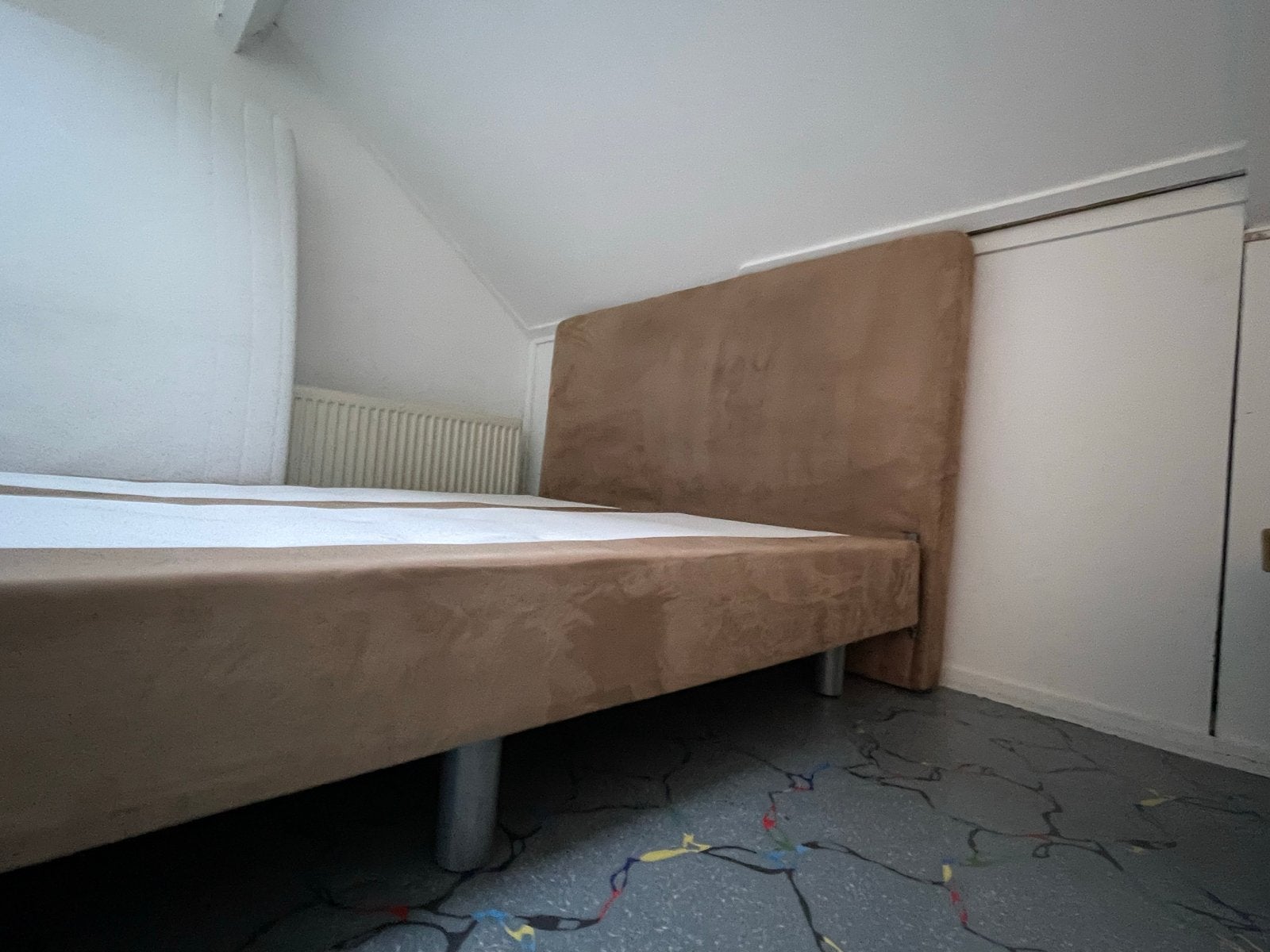 Swiss Sense boxspring 140/200 - Comfortabel en stijlvol, Gebruikt, Bruin, Tweepersoons, 200 cm