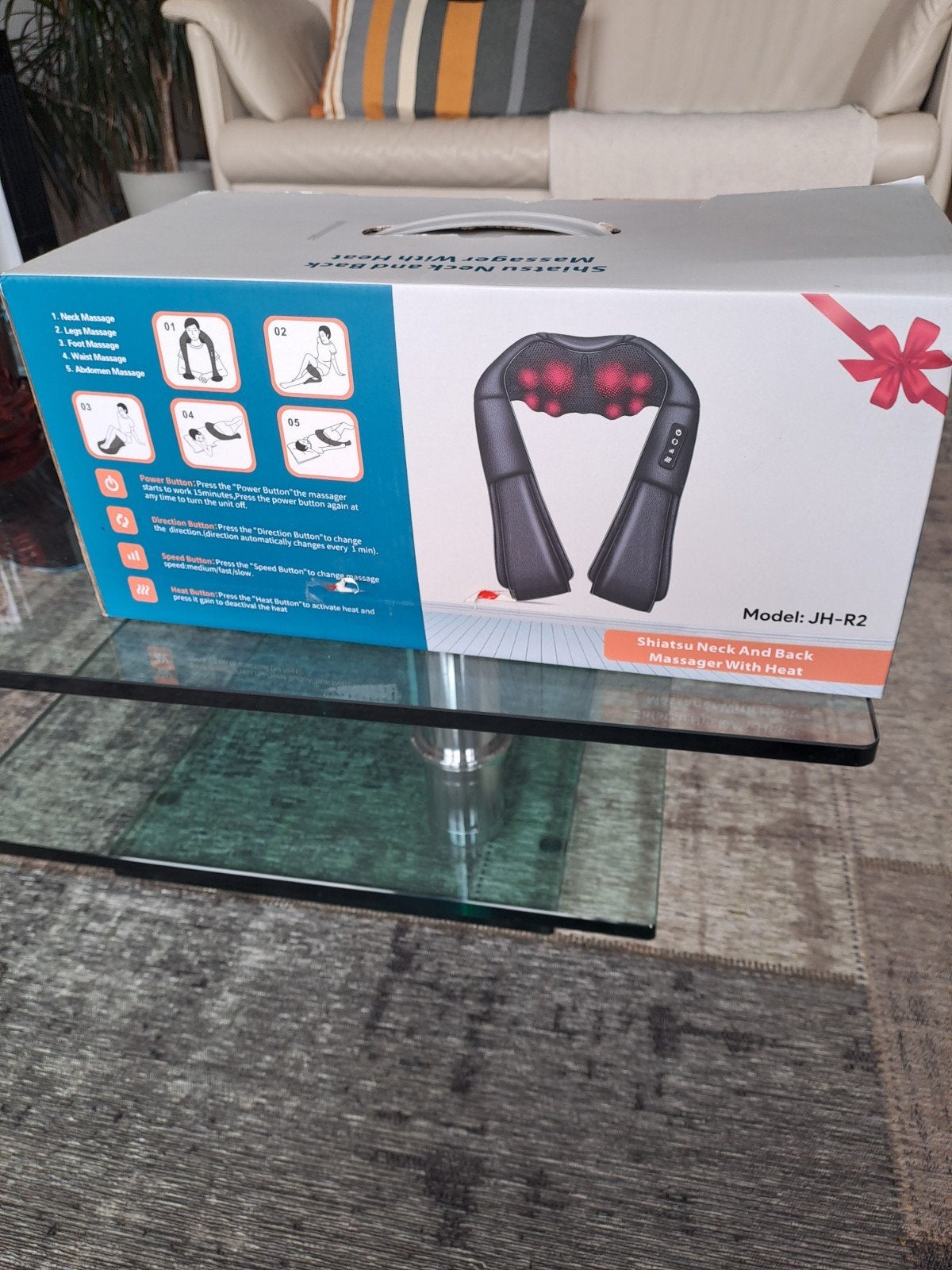 Shiatsu Nek- en Rugmassageapparaat met Warmtefunctie, Sport en Fitness, Massageproducten, Ophalen of Verzenden, Nieuw, Apparaat