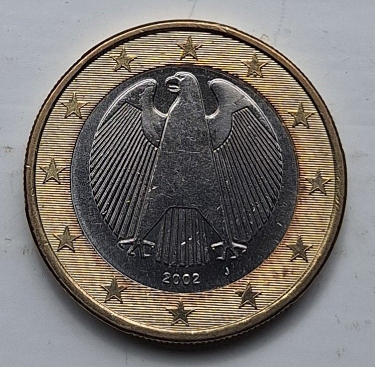 1 euro 2002 Duitsland (J) - vrijwel UNC., Ophalen of Verzenden, Duitsland, 1 euro, Losse munt