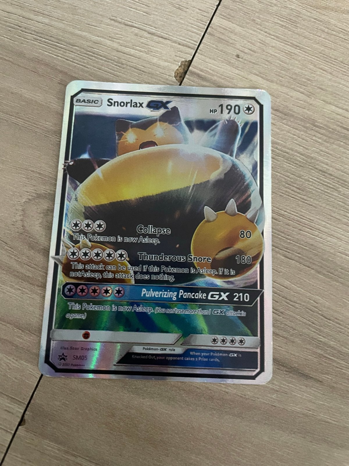 Pokémon Kaart Snorlax GX SM05 Foil, Hobby en Vrije tijd, Verzamelkaartspellen | Pokémon, Ophalen, Zo goed als nieuw, Losse kaart