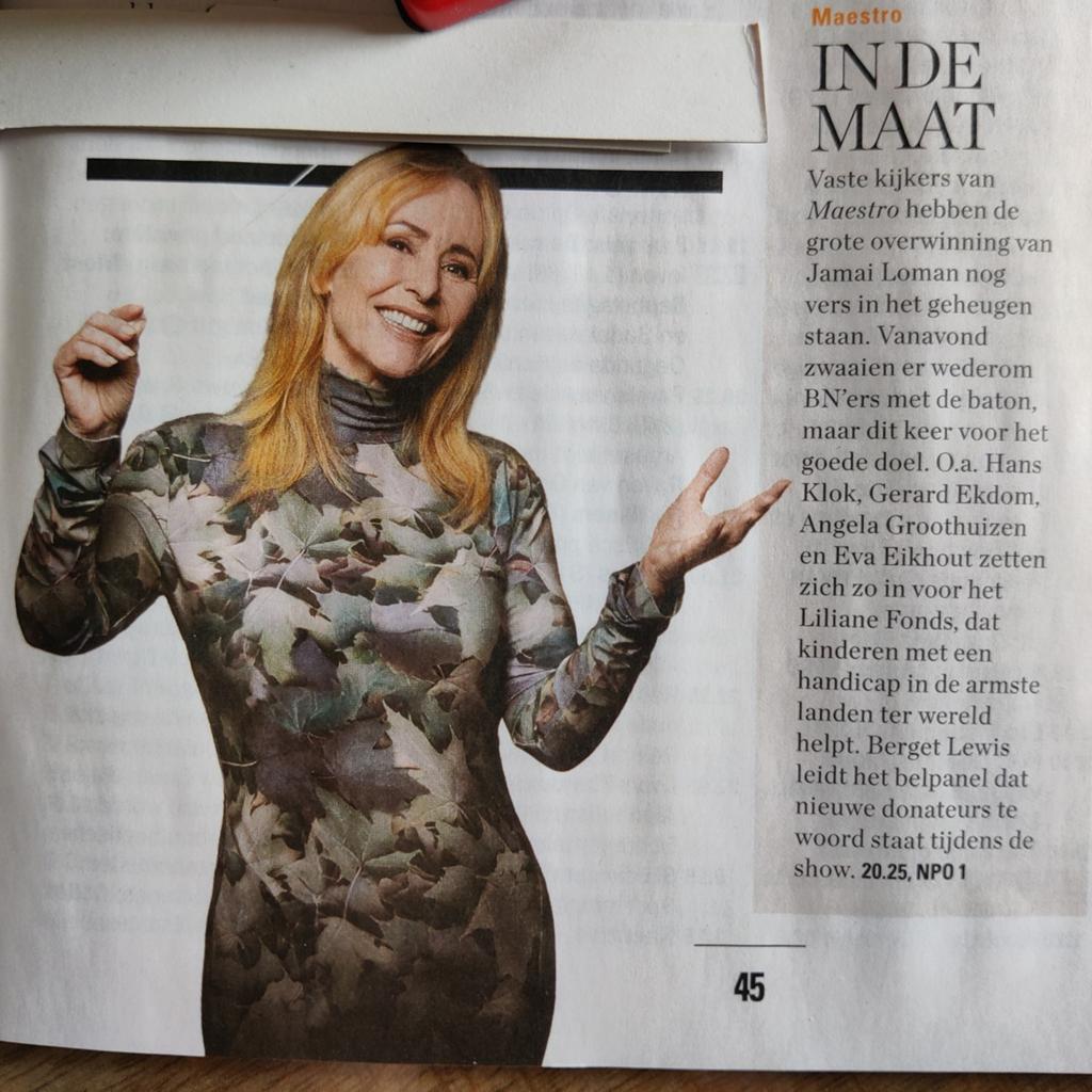 Maestro met Angela Groothuizen: in de maat Artikel Knipsel, Ophalen of Verzenden, 1980 tot heden, Nederland, Knipsel(s)