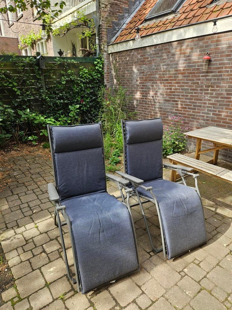LAFUMA relaxstoelen - blauw/grijs, Tuin en Terras, Ophalen