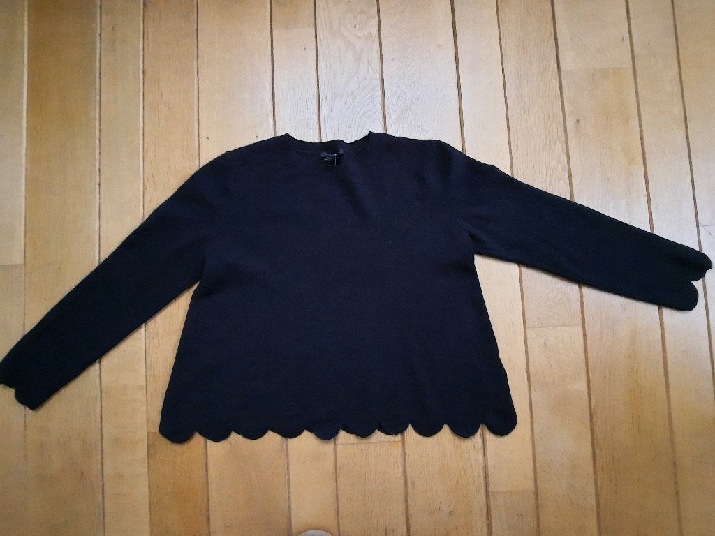 COS trui donker blauw wol met golvende randen maat S - nieuw, COS, Blauw, Nieuw, Ophalen of Verzenden