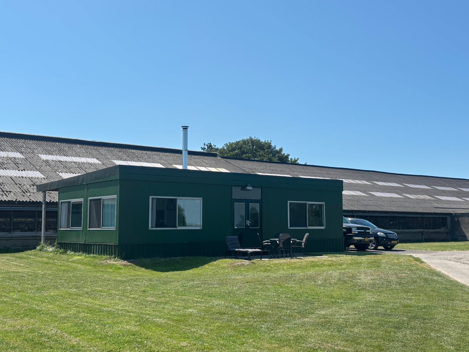 Woonunit 90m2, Tuin en Terras, Tuinhuizen, Ophalen, Zo goed als nieuw, 500 cm of meer, 3 ramen of meer