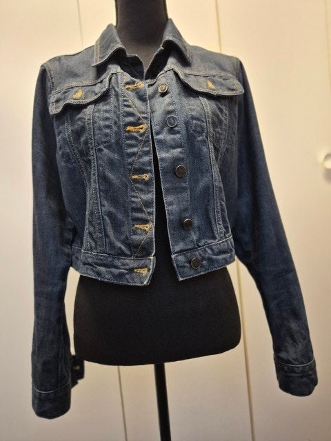 Spijkerjas dames kort model maat 42, Blauw, Maat 42/44 (L), Nieuw, Ophalen of Verzenden