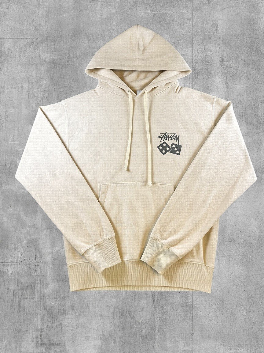 Stüssy hoodie beige maat L Dice, Maat 52/54 (L), Verzenden, Support@stussy.eu, Europe Tribe B.V. (trading as STUSSY)