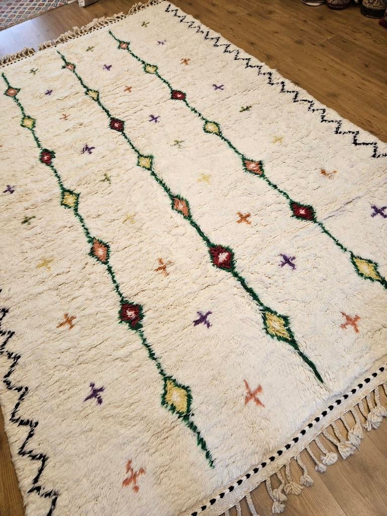Handgeknoopt oosters tapijt berber Beni Mrirt 314x200, Info@SlatsAntiek.nl, Vof Slats Antiek, Crème, Ophalen of Verzenden