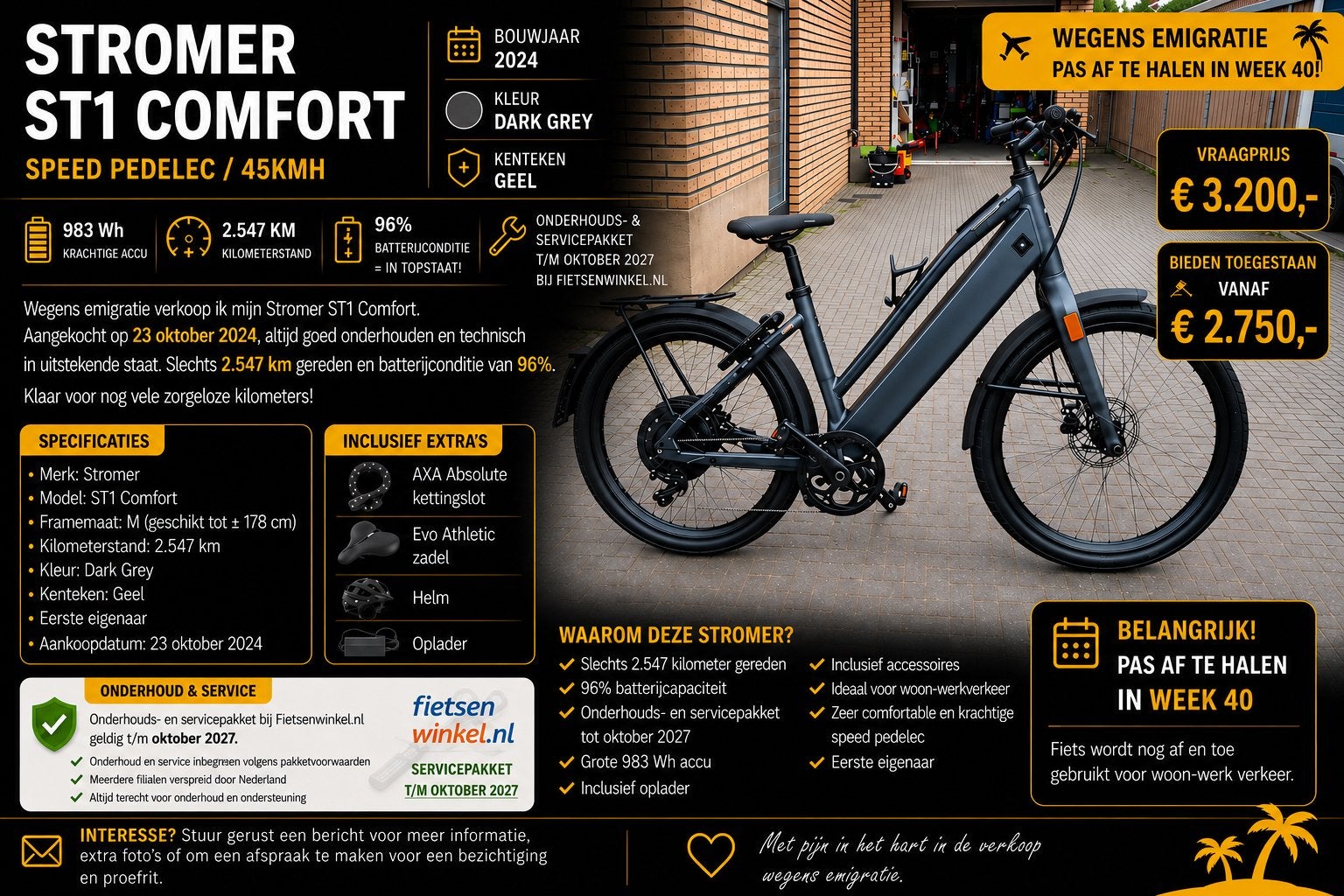 Stromer ST1 Comfort  - 983Wh - 2547km - maat M, Ophalen, Zo goed als nieuw, 51 tot 55 cm, Stromer