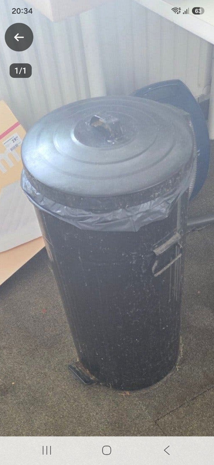gratis vuilnisbak., 40 liter of meer, Ophalen, Gebruikt