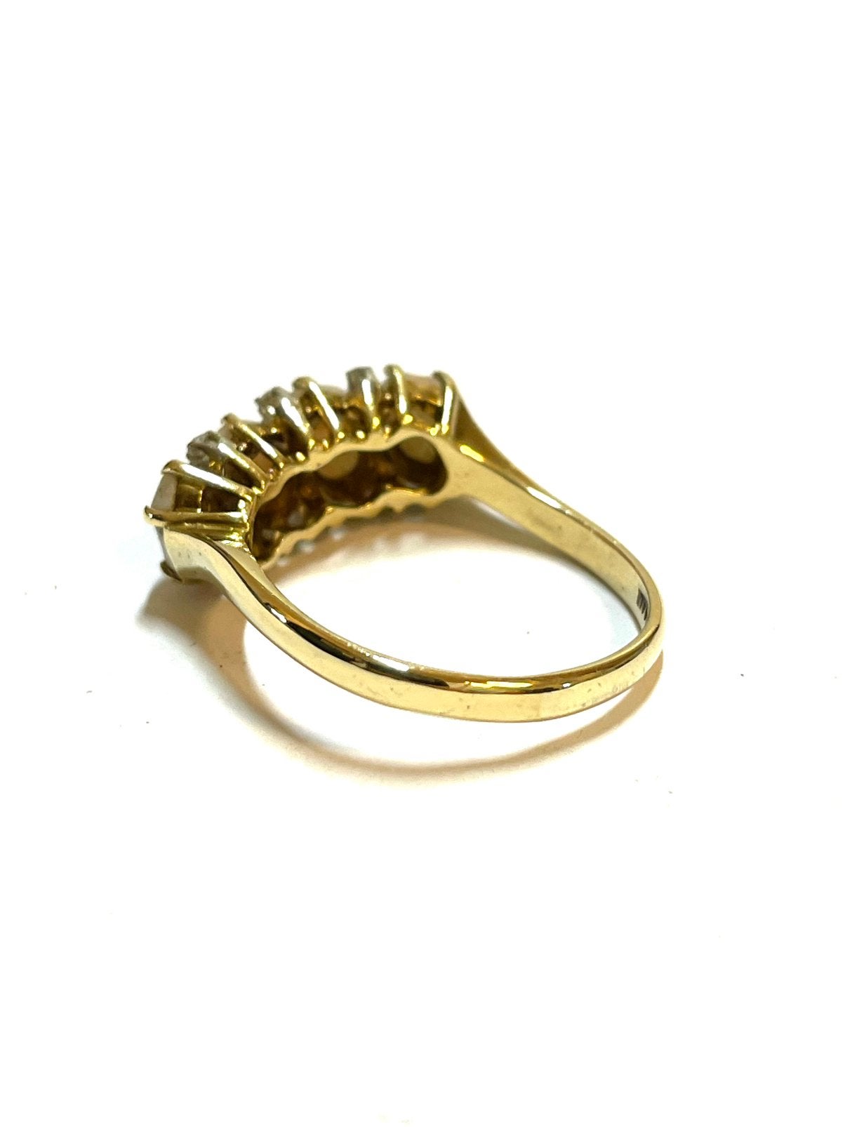 14k gouden ring met koraal en diamant, -, 19 tot 20, -, Ophalen of Verzenden