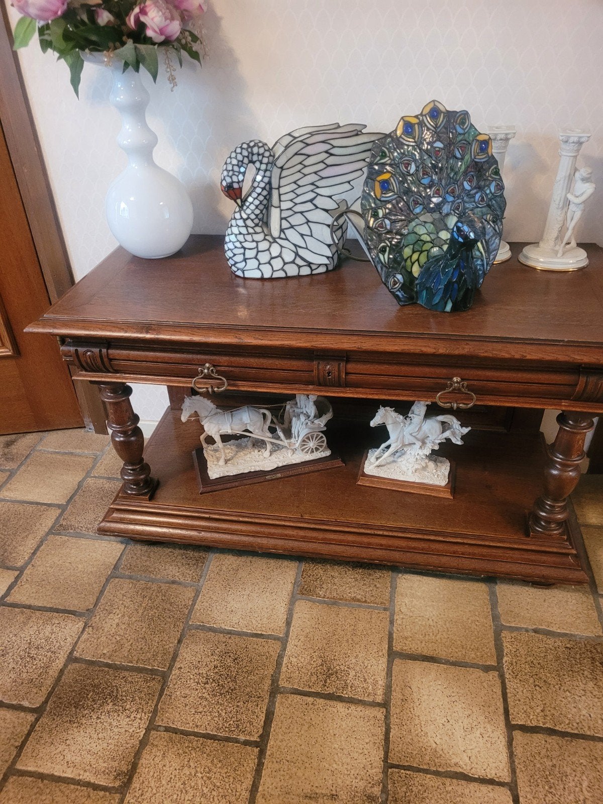 kersenhouten sitetable met 2 lades, Antiek en Kunst, Ophalen