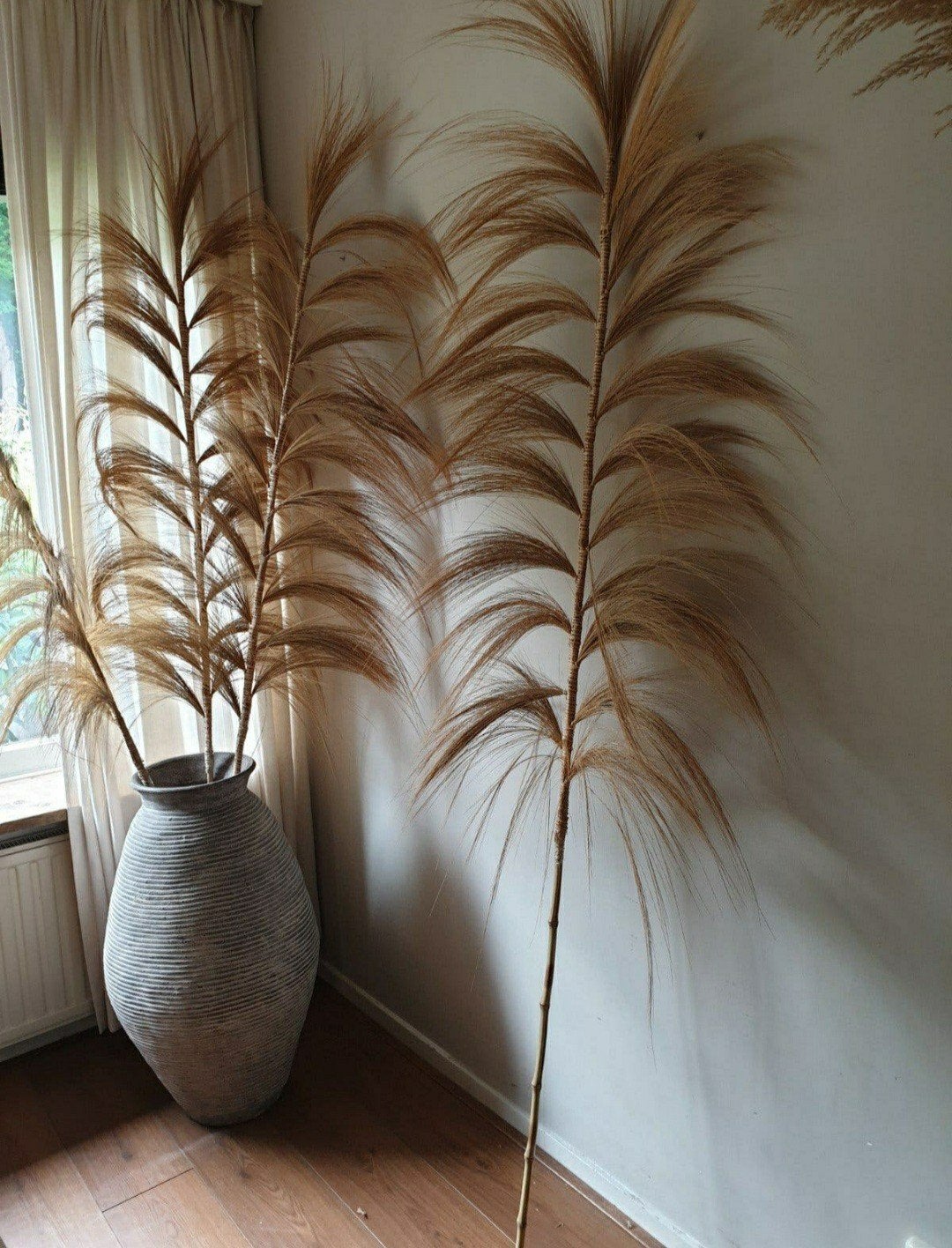 Grote pluimen  - gras  - boho - bohemian - 240cm hoog, Ophalen, Nieuw