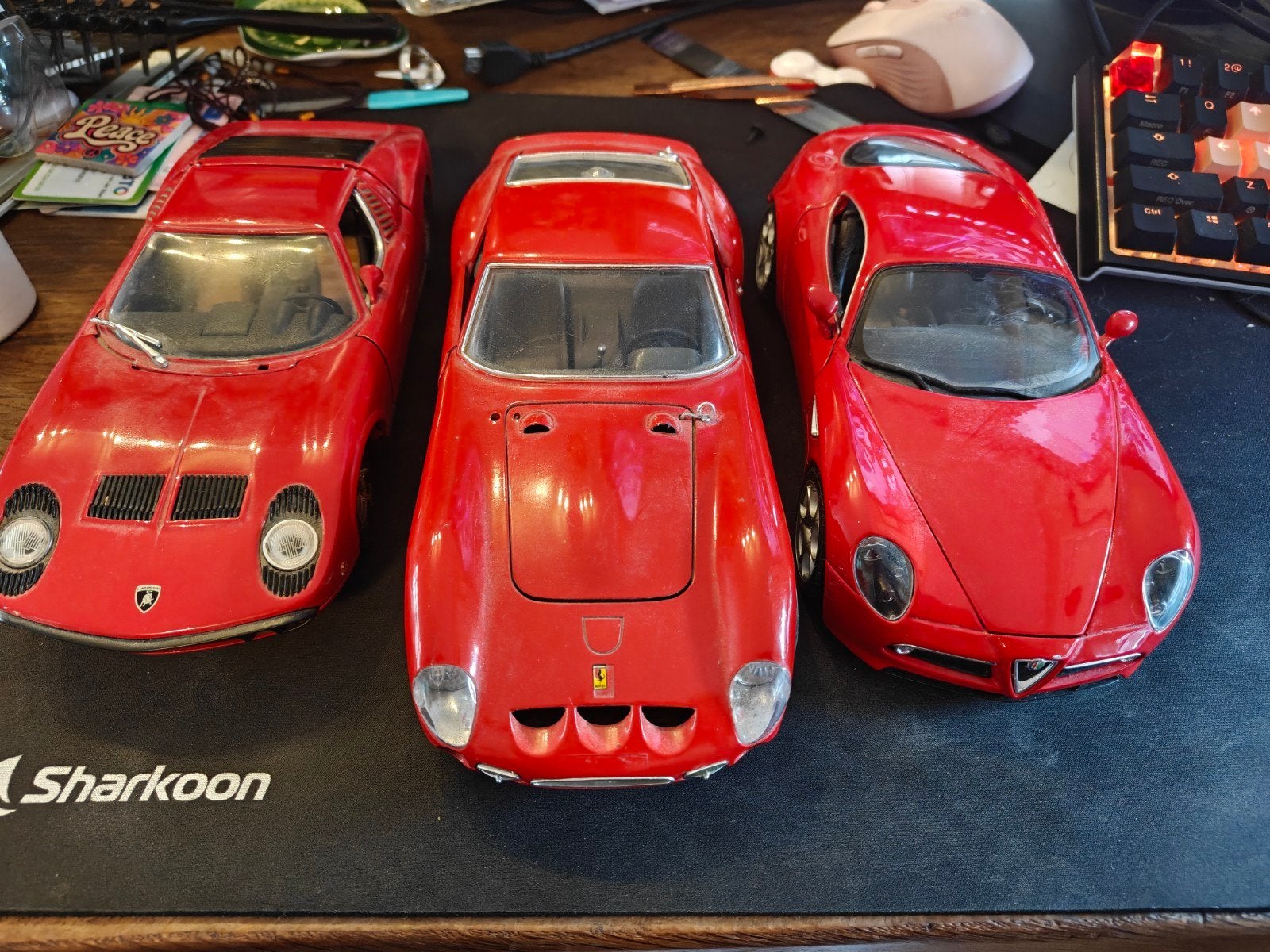 Set van 3 modelauto's: Ferrari, Lamborghini, Alfa R, Ophalen of Verzenden, Gebruikt, Auto, Overige merken