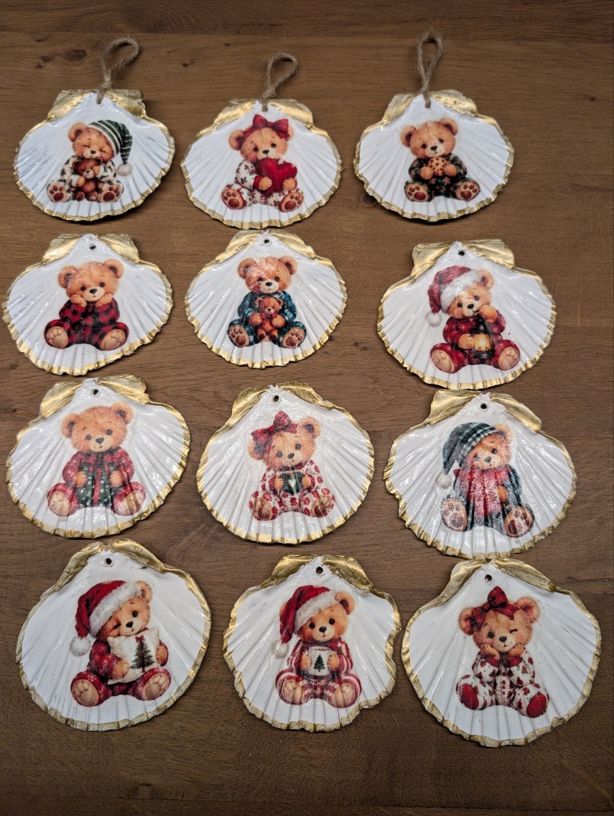 kersthangers, kerstberen op Jacobsschelpen, Ophalen of Verzenden, Nieuw
