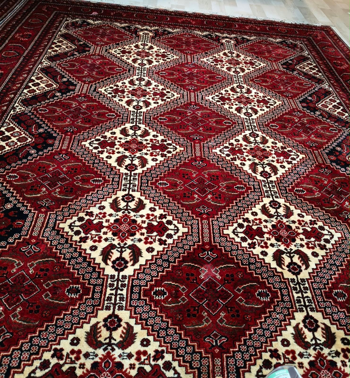 Afghaans Prachtig handgeknoopt tapijt - Rood/Crème, 200 cm of meer, Afghaans tapijt, Ophalen of Verzenden, Zo goed als nieuw